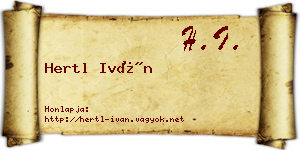 Hertl Iván névjegykártya
